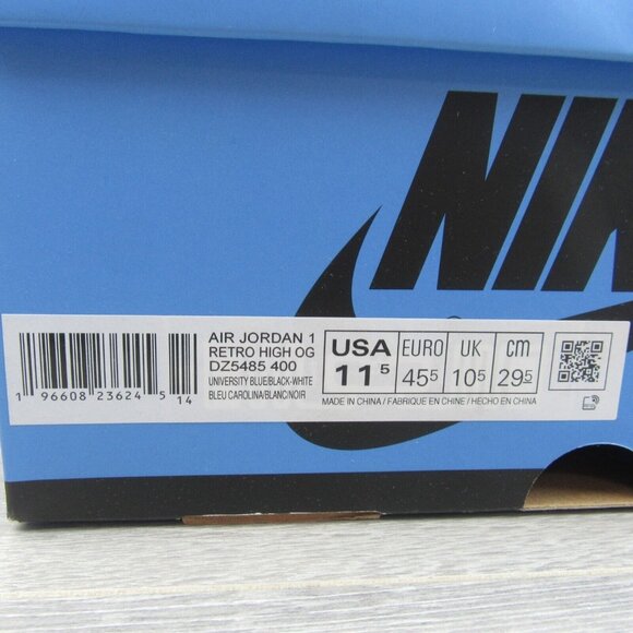 Air Jordan 1 Retro HI OG UNC Mens Size 11.5 University Blue Black NEW - Picture 14 of 14